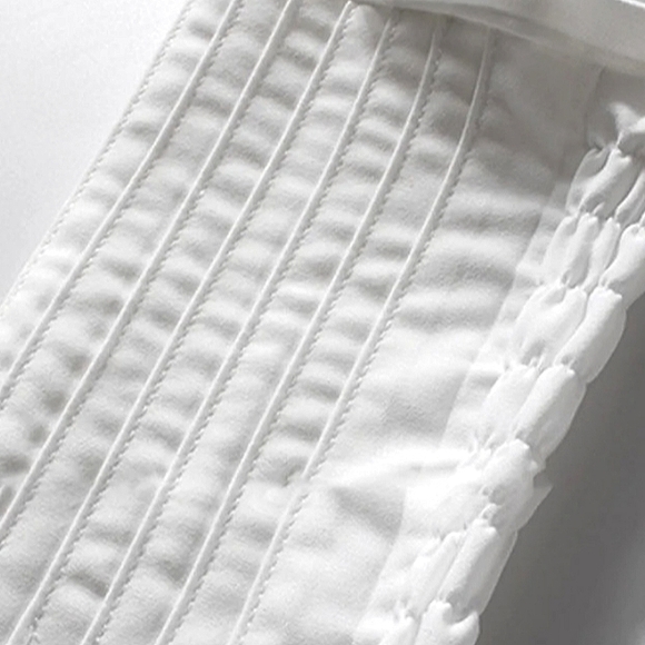 D.H. GATE Pleated Long Sleeve Blouse - Picture 4 of 8